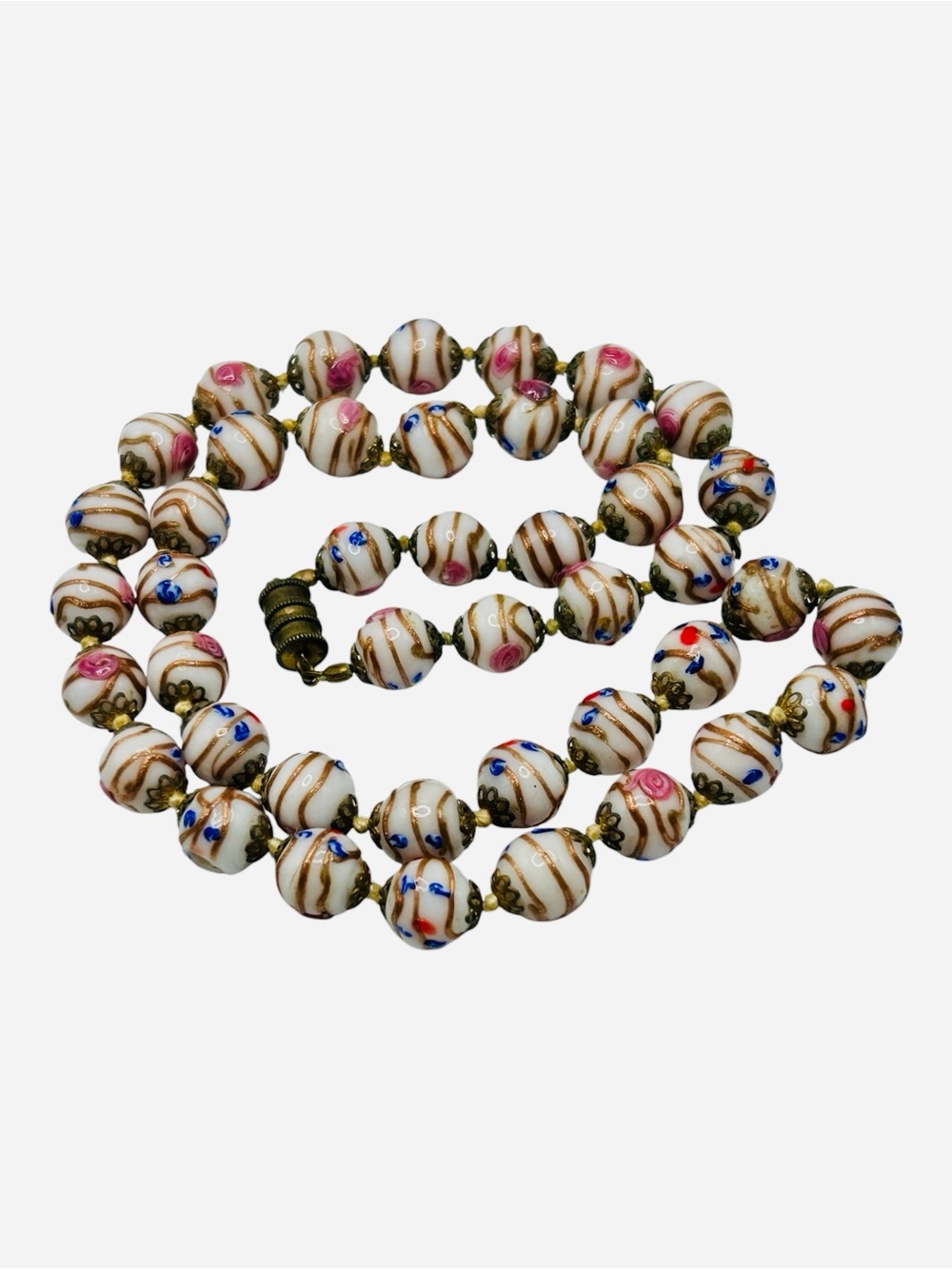 Vintage Italian Lampwork Glass Bead Necklace